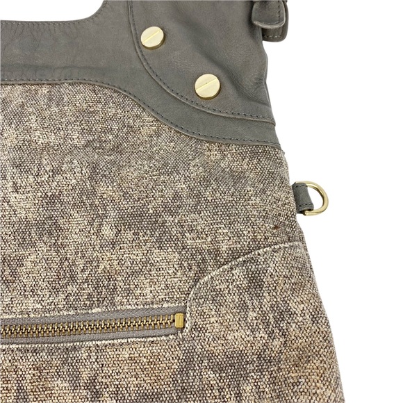 Foley & Corinna Lady Mid City Tote Taupe Tweed Leather Large - Picture 5 of 13